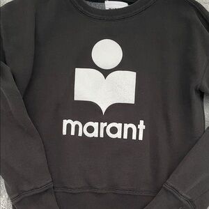 Isabel Marant Charcoal Sweatshirt with White Logo